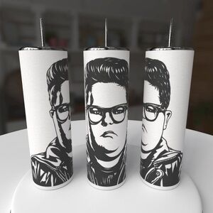 Black and White “Delightful Derek”Stranger Things Tumbler